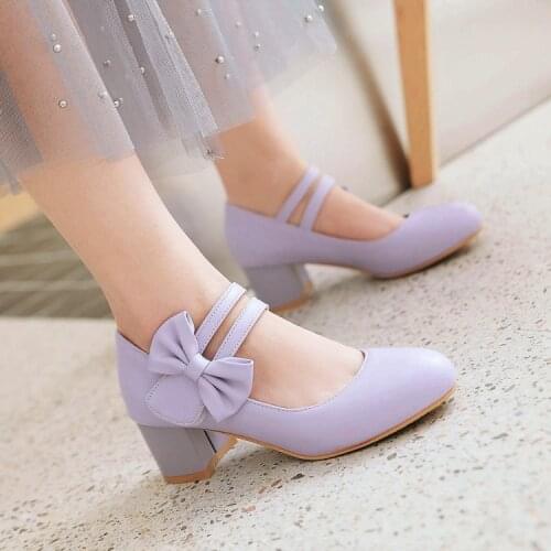 New High Heels Shoes Sweet butterfly Flock Platform Heeled Shoes Pumps Women Night Club Thick heel Sexy Plus Big Size High Hee