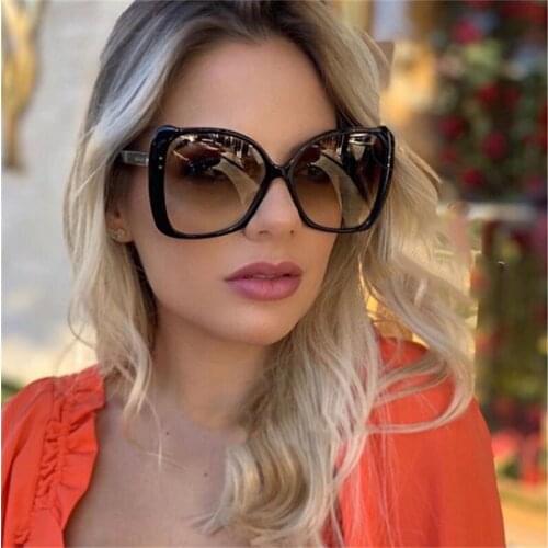 New Womens Black Oversized Square Frame Sunglasses Retro Vintage Fashion Eyewear Glasses Big Frame Sun Glasses For Men
