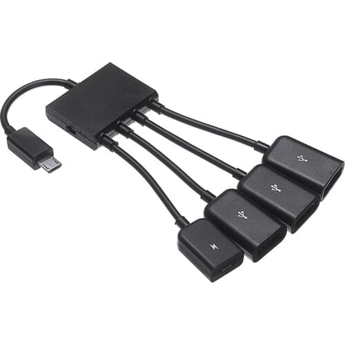 New 4 Port Micro USB Host OTG Hub Power Adapter Cable For Android Phone & Tablet PC Gamepad Printers And Other USB