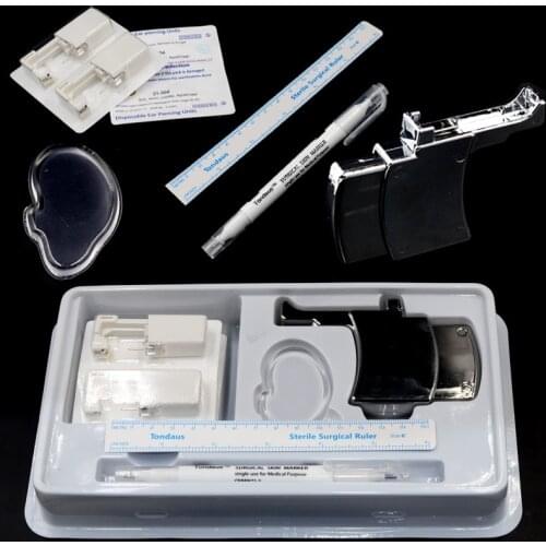 1Set Dispossable Sterile Piercing Kit Cartilage Tragus Helix Piercing Gun NO Pain Piercer Tool with Plastic Box