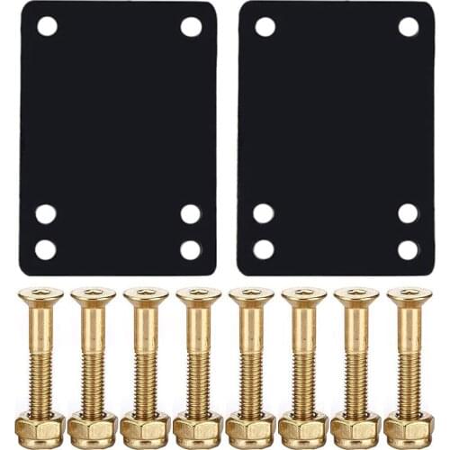 Skateboard Riser Shock Pads Soft Longboard Shock Climbing Pads 25mm Hardware Screw for Shock Absorption (Gold)