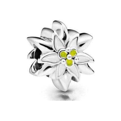 Genuine 925 Sterling Silver Bead Charm The New Edelweiss Charm Fit Pan Bracelets & Necklace Women Diy Jewelry