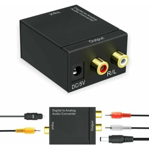 POHIKS Digital to Analog Audio Amplifier Decoder Optical Fiber Coaxial Signal to Analogs RCA L/R Converter Adapter
