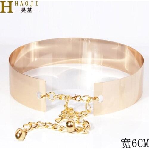 Metal buckle belt for dresses women ladies elastic waist chain belts female gold thin belts fashion 2018 waistband RT109