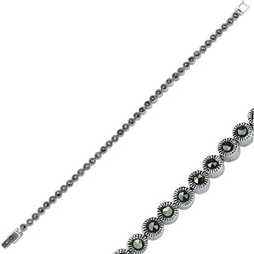 Silverlina Silver Marcasite Sterling Watercourse Bracelet