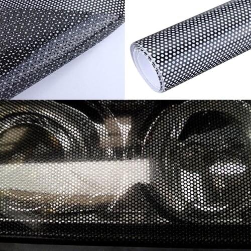30*106CM Mesh Film For Car Light Perforated Tint Mesh Film Black Car Headlights Color Film Decoration Protection Film Sticker