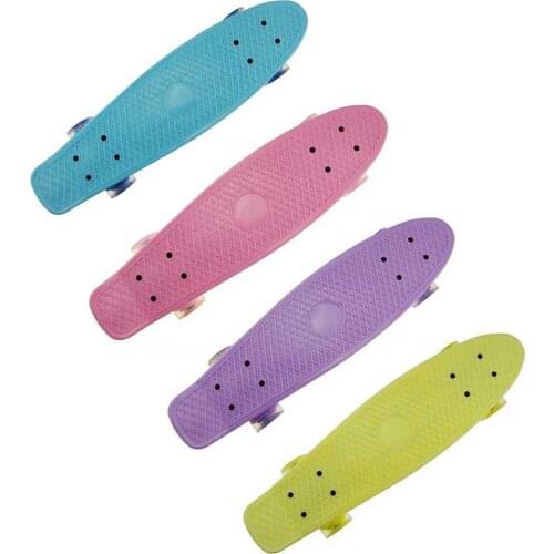 22 Inch Skateboard Mini Skateboard Cruiser Board Skate Retro Longboard Scooer Skate-board for Kids Boys Youths Beginners