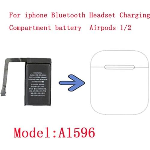 3.8V 398mAh Replacement Battery for Airpods 1 2 Rechargeable Battery for iPhone Bluetooth Headset Charging Box Accessories