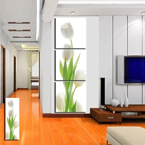 Wall Art Canvas Prints White Tulip Flower Home Decor Modern Canvas Painting for Living Room Wall Paintings Pictures HY154