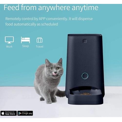 6L Smart Feed Automatic Cat Feeder Wi-Fi Pet Feeder for Cat and Small Dog Phone Remote Control Auto Food Dispenser Pet Food Bowl