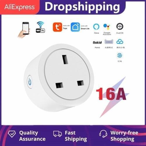 16A UK Tuya Smart Wifi Socket Smart Plug With Poewer Measurement Timing/Countdown Function Work With Google Home Alexa TSLM