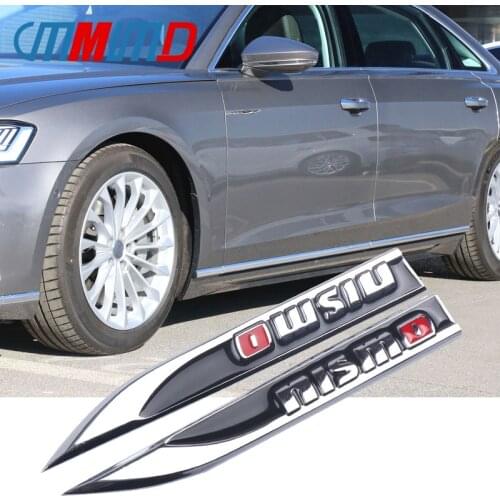 1pair Car styling Nismo Emblem Car Fender side Sticker Auto Badge decoration decal For Nissan Tiida Teana Skyline Juke X-trail