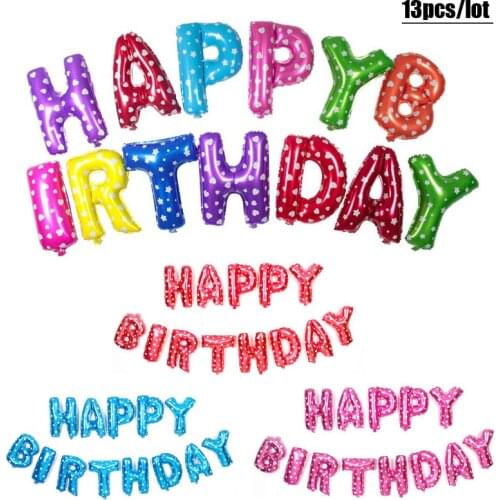 13pcs/lot letter Ballons Decoration birthday Alphabet Aluminum Party balloon 2018 Foil Baloon Baby kids Happy Birthday balloons