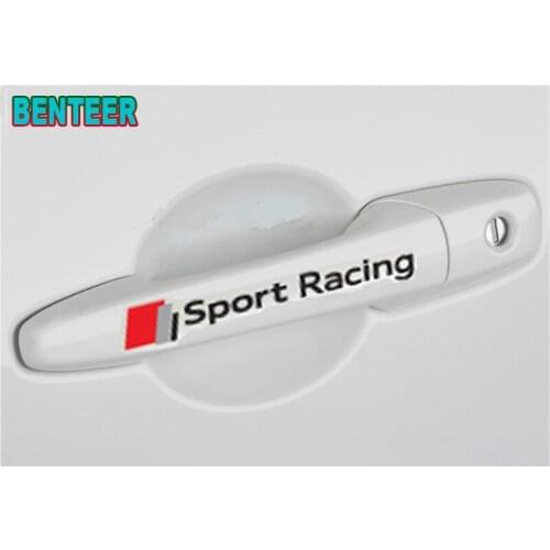 4pcs car door handle sticker for Audi Sline A1 A3 A4 A5 A6 A6L A7 A8 Q3 Q5 Q7 TT S RS