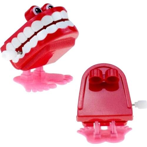 97BC Clockwork Jumping Denture Educational Mechanical Toys Halloween Prank Decoration