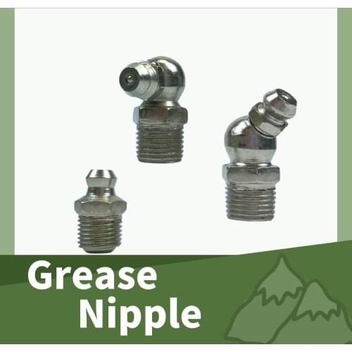 Excavator Accessories Butter Grease Gun Nipple Pressure Oil Cup Stright 45 Degrees 90 Degrees Grease Fitting Spare Parts
