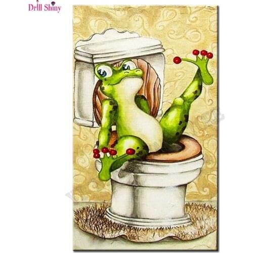 Diy round diamond cartoon frog embroidery full diamond pattern 5D embroidery diamond painting cross stitch animal Mosaic decor