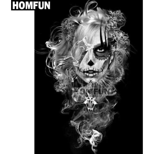 HOMFUN Full Square/Round Drill 5D DIY Diamond Painting "Skull girl" Embroidery Cross Stitch 5D Home Decor Gift A01502