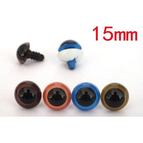 Free ship!!20pairs/lot Plastic 15mm Dolls Safety Toy Eyes Eyeballs For Making Bear Soft Toys Animal Mask Doll Craft