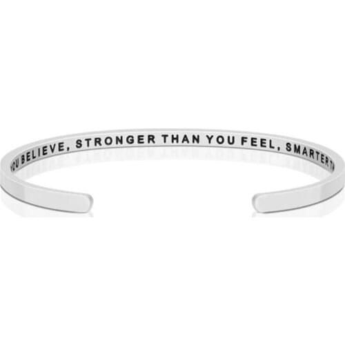 4mm Braver, Stronger, Smarter (within) Personalized Inspirational Jewelry Mantra Cuff Bangle Friend Encouragement Gift for Her