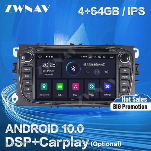 Carplay For FORD Focus S-MAX Mondeo C-MAX Galaxy Android 10 Player Car GPS Navigation Audio Auto Stereo Radio Recorder Head Unit