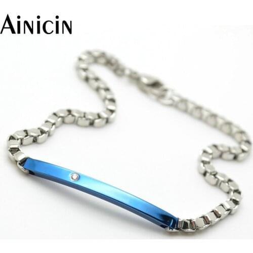 Never Fade Stainless Steel Gun Black Color Vacuum Plating 4mm Boxed Chain With CZ Setting Bracelets For Men and Women Jewelry