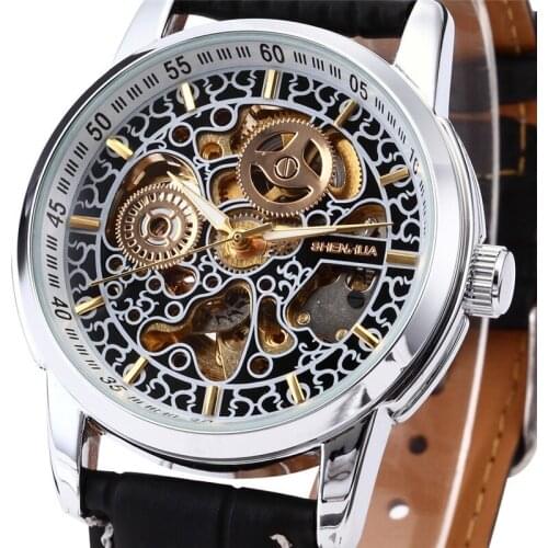 Relogio Masculino Shenhua Automatic Self Wind Watches Men Luxury Vintage Skeleton Mechanical Watches horloges mannen