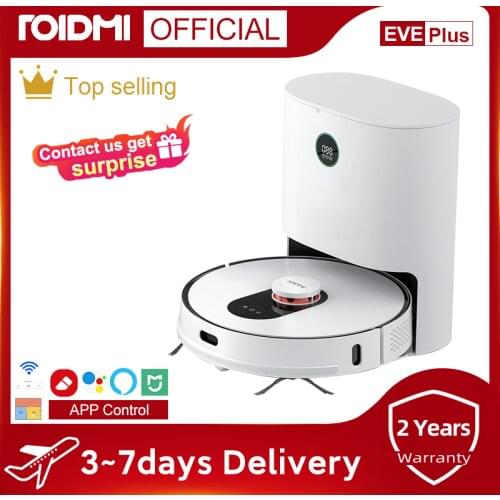 ROIDMI EVE Plus 2700Pa Dust Collection Cleaner LDS Laser Navigation Robot Vacuum Mop Cleaner, APP Virtual no-go zones, 2cm Climb
