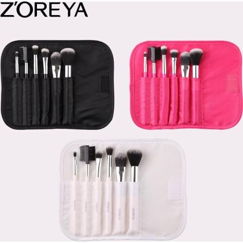Hot Selling Zoreya Currently Available Beginners 6 Plastic Handle Makeup Brush Set Portable Models Small Makeup Brush Set ZZ6