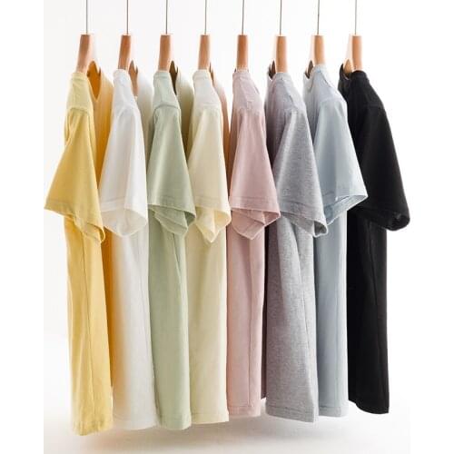 Cotton T-shirt Female Round Neck Summer Black Korean Version Solid Color Half Sleeve White Bottoming Loose Short Sleeve Top