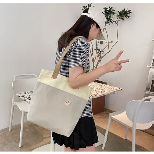 Women Canvas Shopping Bag Female Cotton Cloth Shoulder Bag Eco Handbag Tote Reusable Grocery Shopper Bags