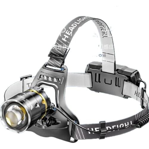 Induction charging bright headlight glare special fishing catch the sea of ​​yellow miners head-mounted flashlight night fish