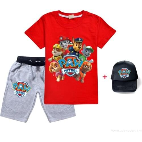 PAW PATROL Clothing Girls T Shirt Short Pants 2pcs Sets Fashion Boys T Shirts Pant Suit Kid Short Sleeve Children Clothes