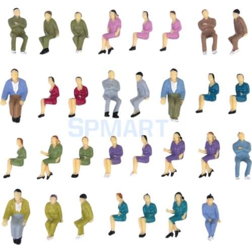 MagiDeal 50Pcs 1:50 Painted Model Train Railway Street Seated People Passengers Figures Diorama Layout Home Decor Toys Gift