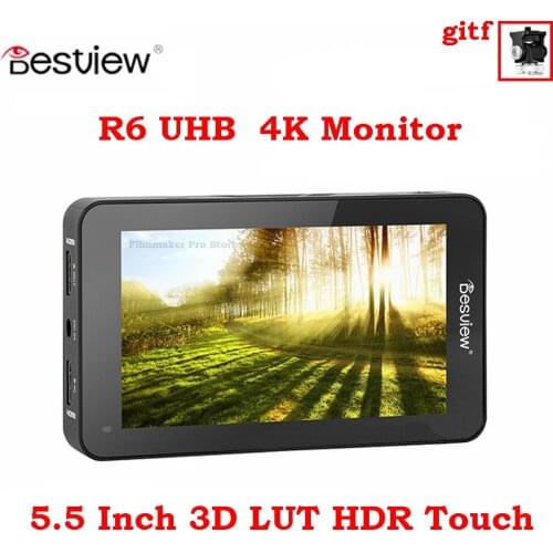 Besview R6 Monitor 5.5 Inch UHB 4K HDMI FHD 1920x1080 3D LUT HDR Touch Screen on Camera Field Monitor For DSLR Camera Bestview