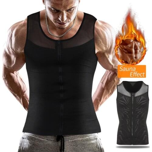Mens Slimming Body Shaper Gynecomastia Vest Waist Trainer Shirt Tank Top Compression Shirt Workout Tummy Control Shapewear