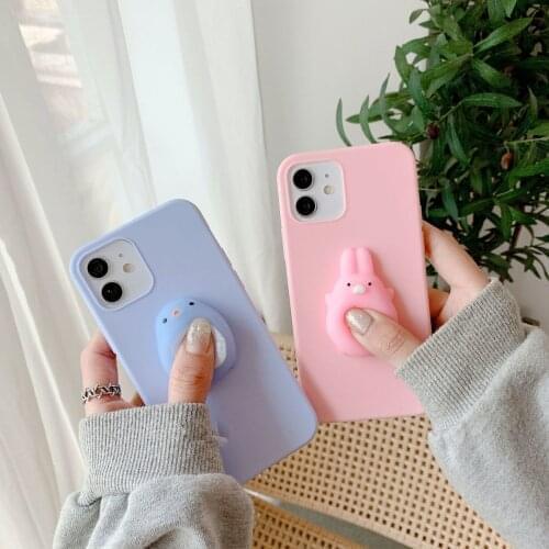 Squishy 3D Toys Rabbit Cat Case For Huawei P20 Lite P30 P40 Pro P50 Y5 Y6 Y7 Y9 2019 Y6P Y9A Y9S Animals TPU Cover Soft Cases