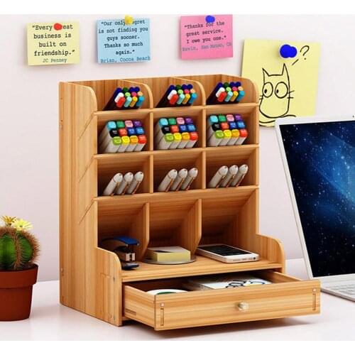Large Capacity Desktop Pen Holder Pencil Makeup Brush Storage Rack Organizer Box Container Large Capacity Home Office Storag