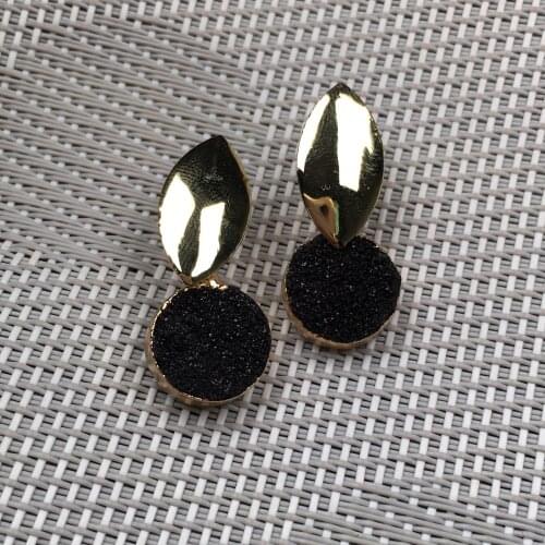 New Women Natural Water Drop Shape Agat Stone Earrings for Women 12X12mm