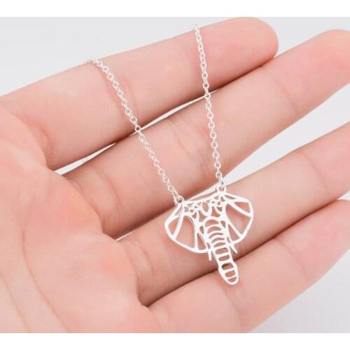 Elephant geometry Necklace lovely elephant head jewelry gift