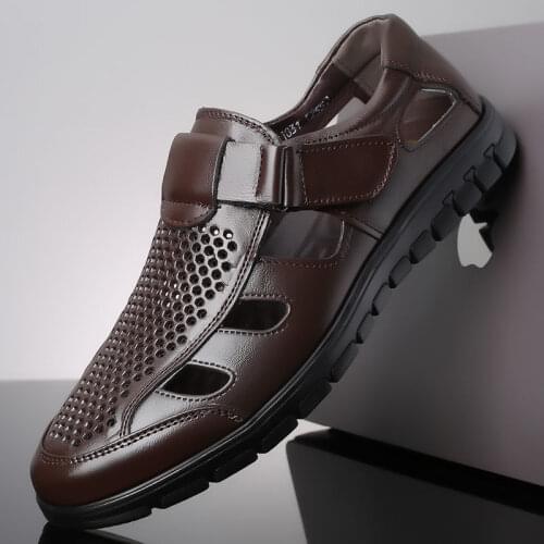 Мужские кожаные сандали Piyalodocpe China At AliExpress