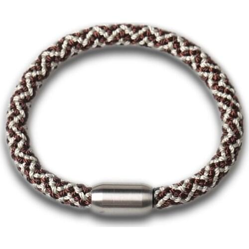 Bohemia boho brown&white handmade weave woven bracelet bangle jewelry gift for men women jewellery with stainless steel clasp