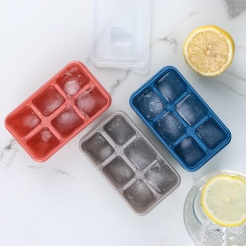 Silicone Square Ice Cube Mold with Lid DIY Ice Tray with Soft Bottom Cleaned Easily Demoulding Square Shape Accessories