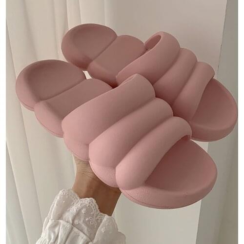 Women Striped Slippers Indoor Platform Slides Man Outdoor Beach Sandals Summer Couple Shoes Non-slip Bathroom Flip Flops Men