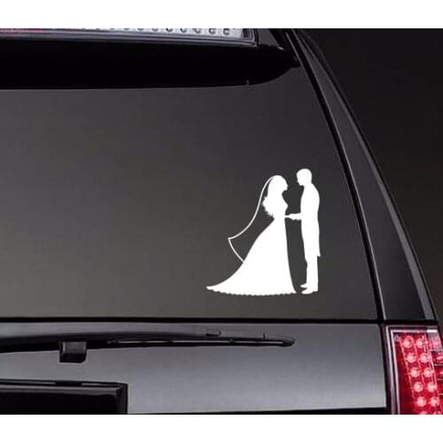 Bride And Groom Wedding Car Decals Decor Decals Car Window Trunk Art Decoration Car Styling Waterproof ZP0688