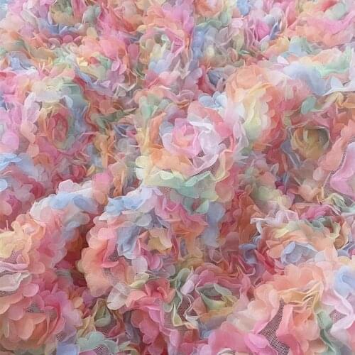 Three-dimensional rose petal embroidery fabric DIY costume dress embroidery fabric