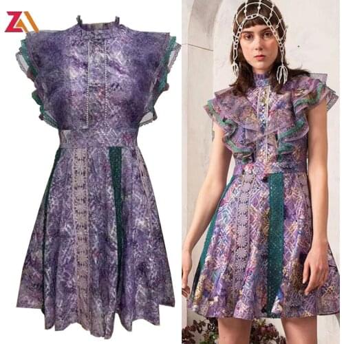 ZALady luxury elegant mini dresses for women traf lace ruched embroidery high waist summer party dress vestidos roupas femininas