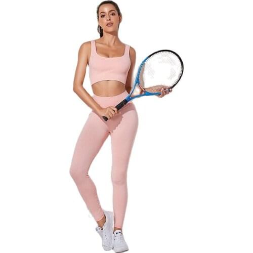 13 Colors Womens Fashion Sexy Gym Close-Fitting Sport Suit Shockproof Running Sports Set Seamless High Waist Tracksuit