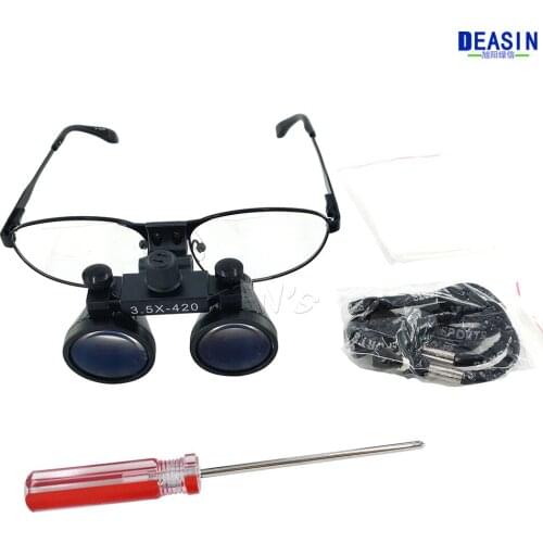 3.5X magnification 420mm working distance black loupes amplification for dental cure loupe medical surgical therapy magnifier