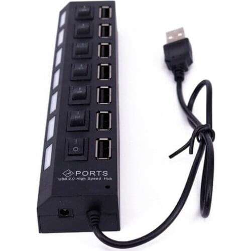 7-port USB HUB with Independent Switch 7-port HUB with Switch One Point Seven High-speed USB Interface Hub Data Transmission